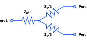 Figure 1: Resistive power splitter / combiner circuit schematic